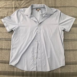 Smokey Blue Express Performance Slim short sleeve button down shirt